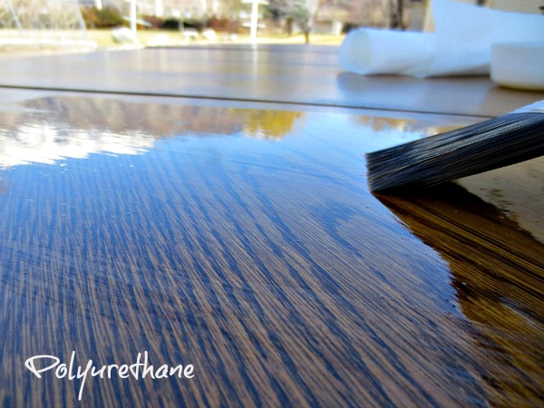refinished table painted base laminate surface, painted furniture, Polyurethane