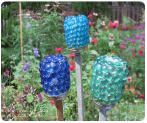 garden art and craft projects with glass gems flat marbles, crafts, gardening, Garden treasure jars it s both a diy craft and a fun way to involve kids in the garden