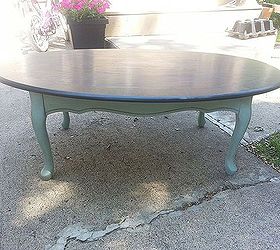 2 toned coffee table and end table, painted furniture