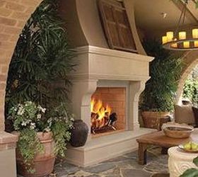 natural elements make perfect outdoor fireplaces tips video, fireplaces mantels, outdoor living, patio, porches, This outdoor fireplace looks so regal if you have the space