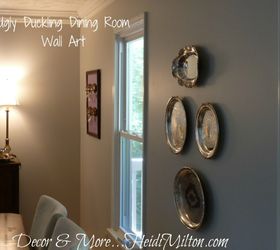 wall art for the ugly duckling dining room, dining room ideas, home decor, painted furniture, wall decor, New wall decor baby spoon display and silver platter wall