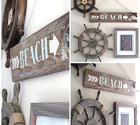 diy beach sign using reclaimed wood, crafts, home decor, painting, pallet, repurposing upcycling