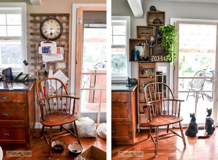 make more kitchen space with an old crates phone station, home decor, kitchen design, repurposing upcycling, shelving ideas, storage ideas, I m so happy to have my office off the kitche