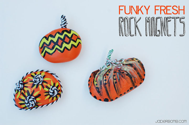 diy painted rock magnets, crafts, home decor, seasonal holiday decor, Fun Funky Fresh Rock Magnets