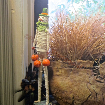 follow up halloween indoor decor the b group wins the coin toss, halloween decorations, seasonal holiday d cor, Mr Mummy was featured on TLLG s FB Page in honor of National Pumpkin Day