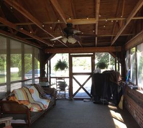 from simple screened porch to entertaining oasis cheap, After Ceiling removal