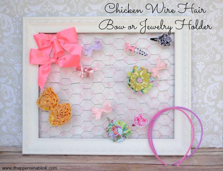 chicken wire hair bow holder and jewelry holder with fabric backing, cleaning tips, crafts