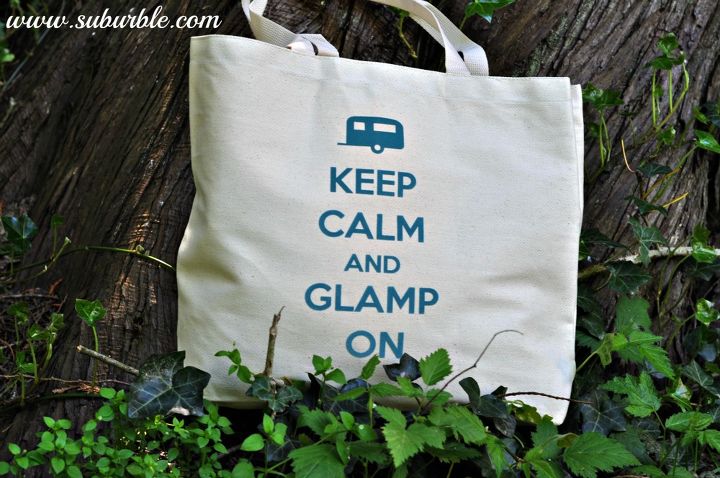 glamping gear camping can be chic sort of, crafts, This simple canvas bag is now something I will gladly haul to the beach I cut out flocked iron on vinyl and the rest is glamp tastic
