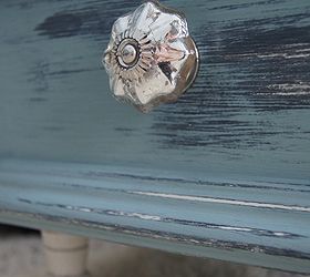 fun drawer upcycle, painted furniture, Mercury glass knob adds a bit of sparkle