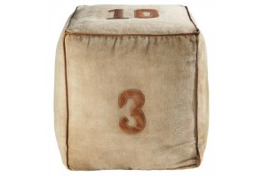 number canvas poufs, painted furniture