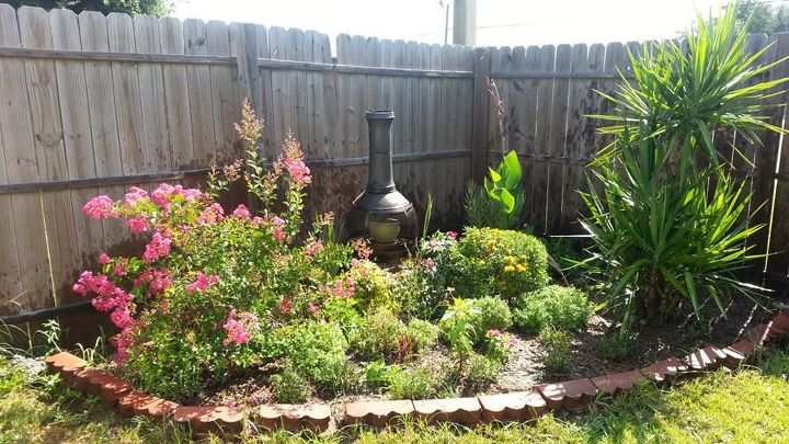 q what could i do to make my frontyard garden pop, gardening, outdoor living, An area of my backyard garden