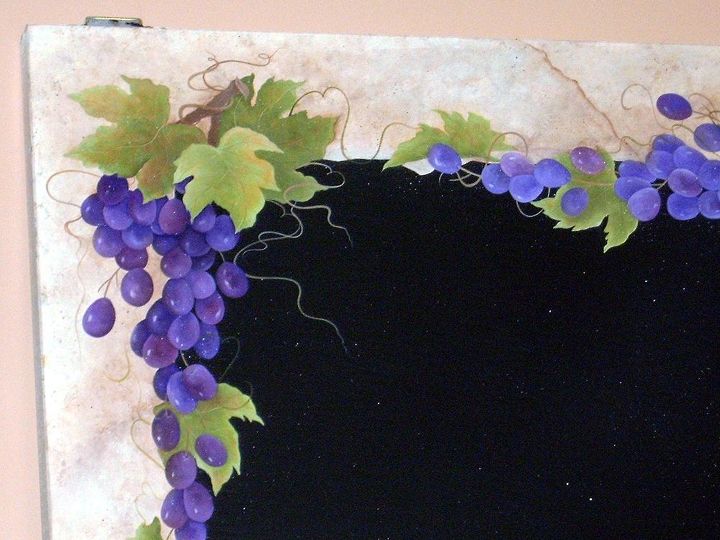 chalk boards by granart, chalkboard paint, crafts, kitchen cabinets, painting, repurposing upcycling, Grape Chalk Board Door by GranArt 2 of 2 pics