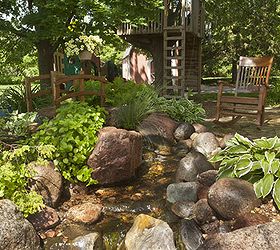 waterfall and urn, gardening, outdoor living, ponds water features, repurposing upcycling, A Pondless Waterfall fits into just about any space