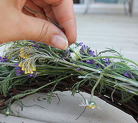 fresh herb wreath, crafts, gardening, wreaths, Attach to a grapevine wreath