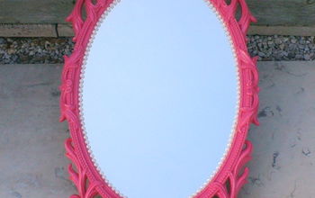 Espejo de color rosa y perlas Makeover