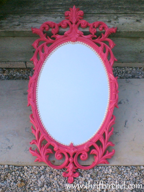 espejo de color rosa y perlas makeover, Espejo de color rosa y perlas Makeover