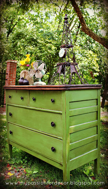 White And Neglected Craigslist Dresser Turned Green Beauty Hometalk