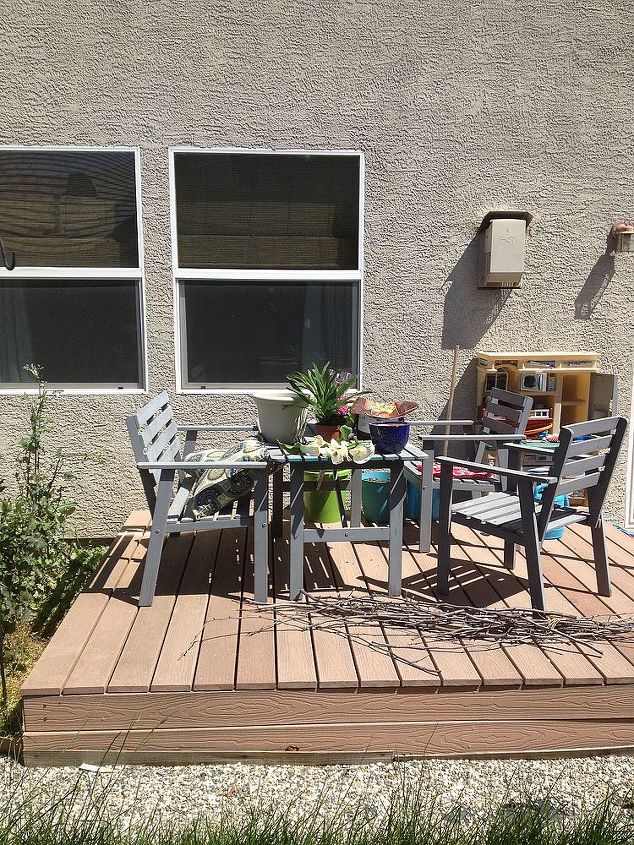 deck makeover progress, decks, outdoor furniture, outdoor living, Deck Before