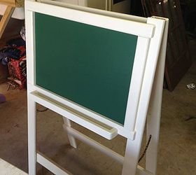 very old 2 sided school chalkboard, chalkboard paint, painted furniture, AFTER Green chalkboard