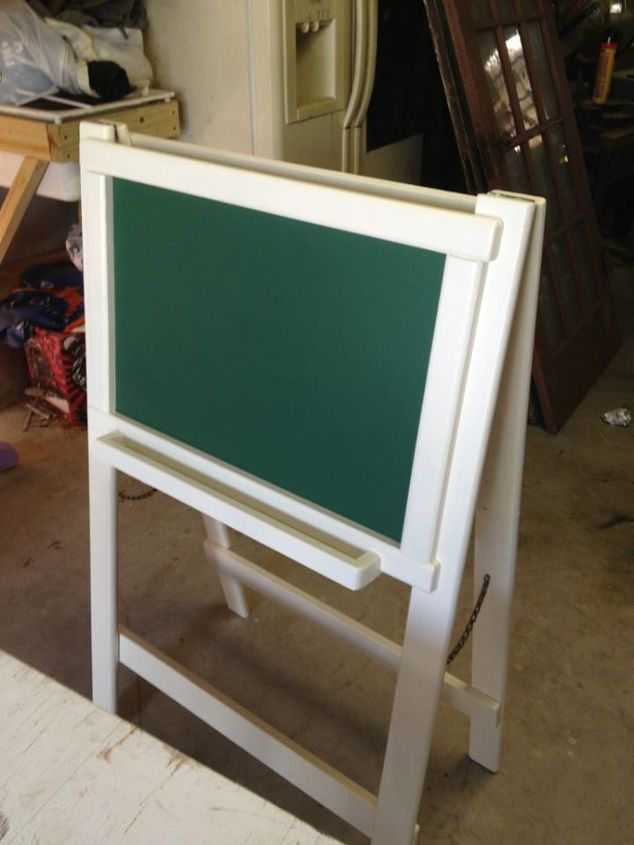 very old 2 sided school chalkboard, chalkboard paint, painted furniture, AFTER Green chalkboard