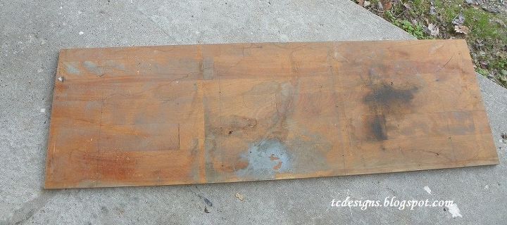 un sof mesa de saln hecho con madera reciclada, El suelo de madera recuperada que utilic para la parte superior