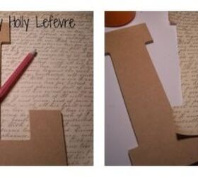 monogrammed burlap canvas, crafts, decoupage, Trace you letter onto the paper and cut it out
