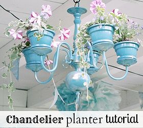 diy chandelier planter, flowers, gardening, repurposing upcycling, DIY chandelier planter