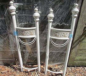 garden junk idea, gardening, repurposing upcycling, Two metal decorative post They have a slight half circle to them