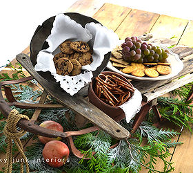 creative holiday entertaining with nature and junk, home decor, repurposing upcycling, seasonal holiday decor, A vintage sleigh makes a whimsical centrepiec