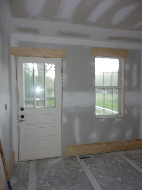 1800 s farmhouse laundry room renovation, home improvement, laundry rooms, In progress New sheet rock and trim