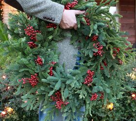 make your own pine wreaths, crafts, seasonal holiday decor, My finished and ALMOST free pine wreath Pretty simple