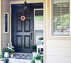 my front porch makeover, doors, home decor, porches, I love the black front door I think it really makes the front porch pop