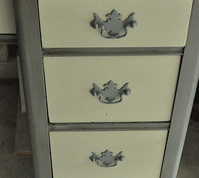 painted desk makeover, painted furniture, Painted Desk Makeover in Le Craie Confederate Grey and Hurricane