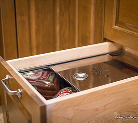 kitchen cabinet storage solutions, kitchen design, shelving ideas, storage ideas, Drawer mounted bread box installed in Brookhaven cabinetry