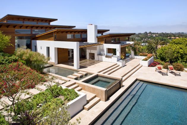 rancho santa fe home by safdie rabines, architecture, home decor, outdoor living, pool designs
