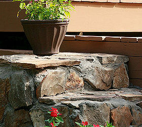 diy stone steps you can do it too, concrete masonry, curb appeal, diy, outdoor living, Set of Steps in the backyard that lead to the play area