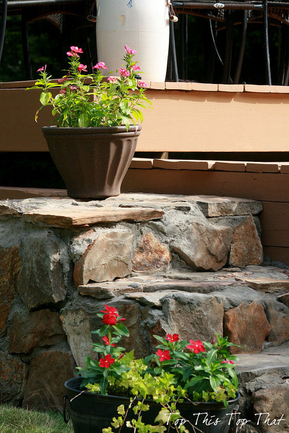 diy stone steps you can do it too, concrete masonry, curb appeal, diy, outdoor living, Set of Steps in the backyard that lead to the play area