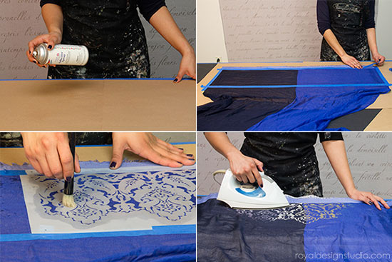 stencil basics stenciling with discharge paste, crafts, painting, Read the full how to here