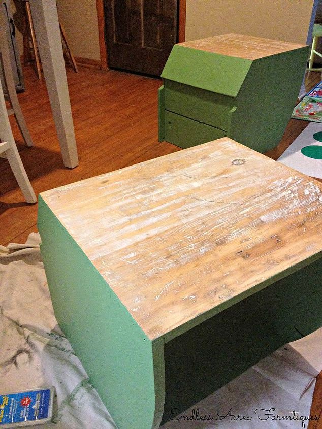 potato bin end tables, diy, home decor, how to, living room ideas, painted furniture, repurposing upcycling, During