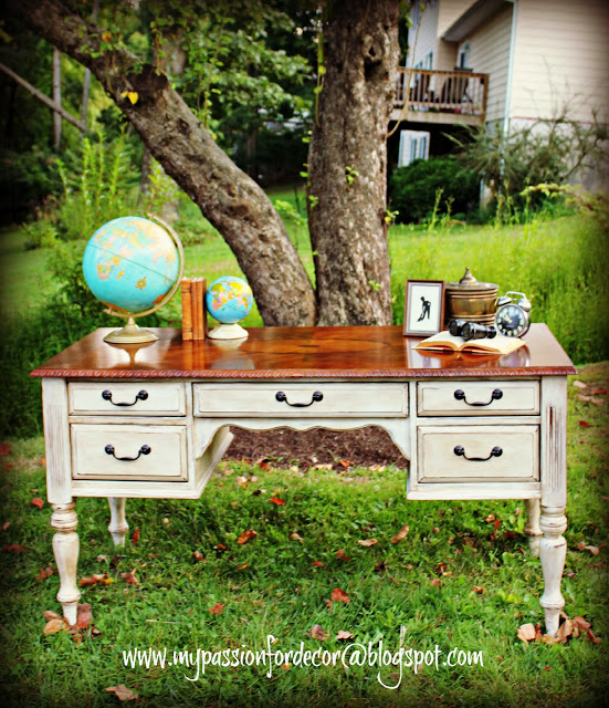 Desk Makeover With Chalk Paint By Annie Sloan In Old White