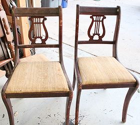 sweet little table chairs, painted furniture, rustic furniture, The before chairs eeek