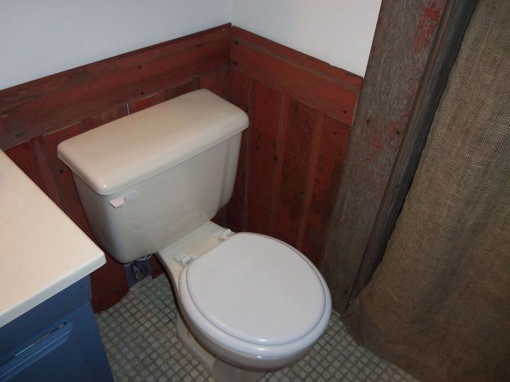 q this bathroom needs help on a budget help me friends, bathroom ideas, home decor, home improvement, home maintenance repairs, painting, We reinstalled a toilet for the first time in our lives and now have two bathrooms again