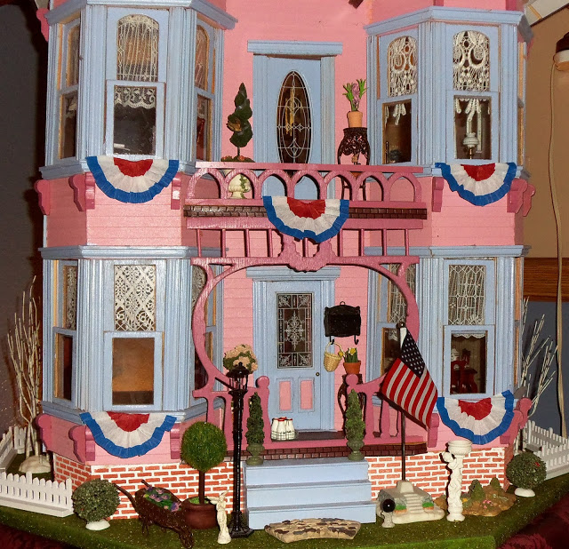 let s celebrate our independence, patriotic decor ideas, seasonal holiday d cor, wreaths, Even my Doll house is decorated Yes I have my own Victorian Doll House