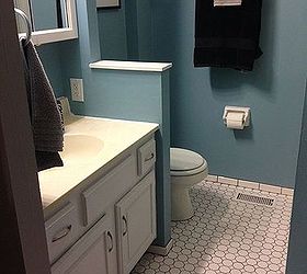 refinished bathroom with mosaic tiles, bathroom ideas, diy, small bathroom ideas, tiling