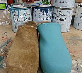 painting shoes or clogs with chalk paint by annie sloan, chalk paint, painting, repurposing upcycling