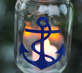 nautical mason jar lanterns, crafts, mason jars, outdoor living