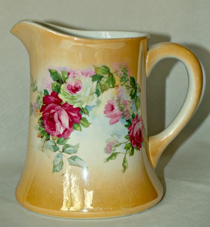 industrial vintage and antique finds a fresh look, repurposing upcycling, Rose lustre transfer pitcher from the American China Co of Toronto Ohio