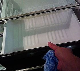 diy reusable refrigerator shelf liner, Start by emptying and cleaning out your refrigerator