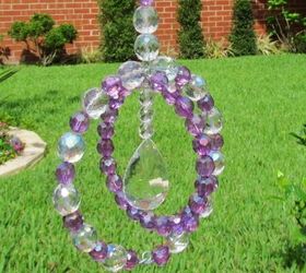circle of love garden sun catcher, 5 diameter and 7 3 4 long You can make it any size and with any crystal beads