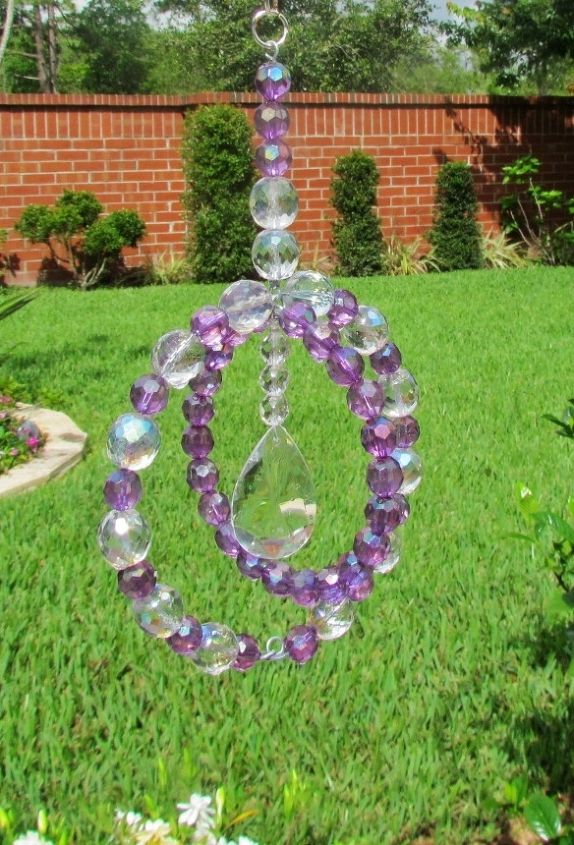 circle of love garden sun catcher, 5 diameter and 7 3 4 long You can make it any size and with any crystal beads